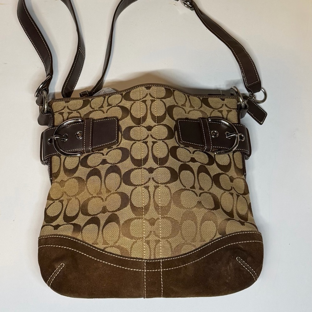 Coach Tan and Brown Signature Soho Shoulder Bag
